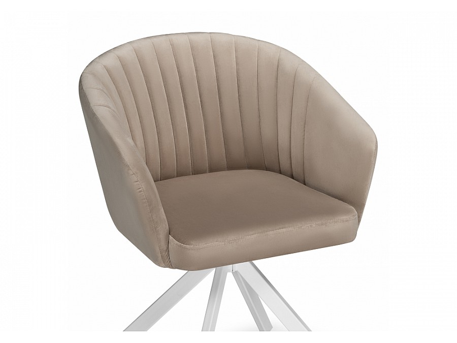 Стул на металлокаркасе Корсо крутящиеся бежевое / белое