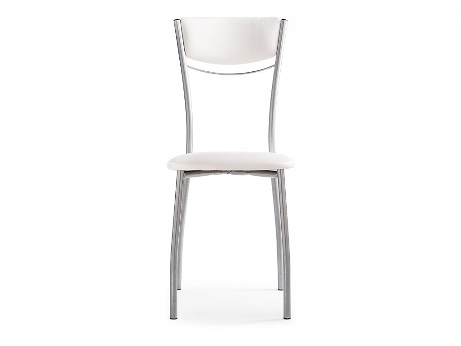Стул на металлокаркасе Goki с мягкой спинкой белый полимер / светлый мусс