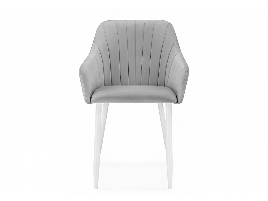 Стул на металлокаркасе Слэм светло-серое / белое