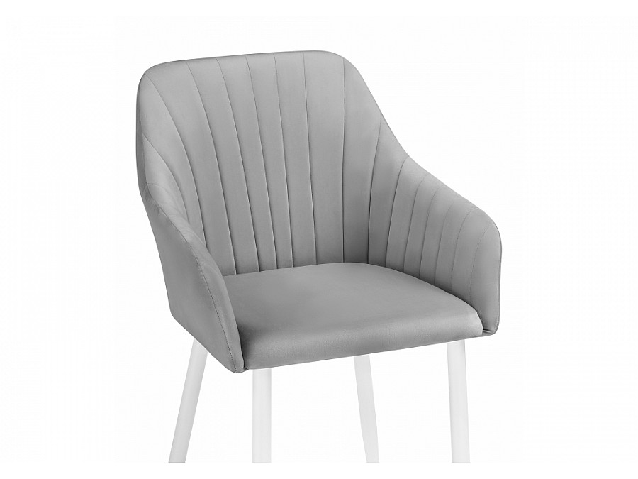 Стул на металлокаркасе Слэм светло-серое / белое