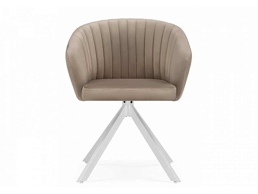 Стул на металлокаркасе Корсо крутящиеся бежевое / белое