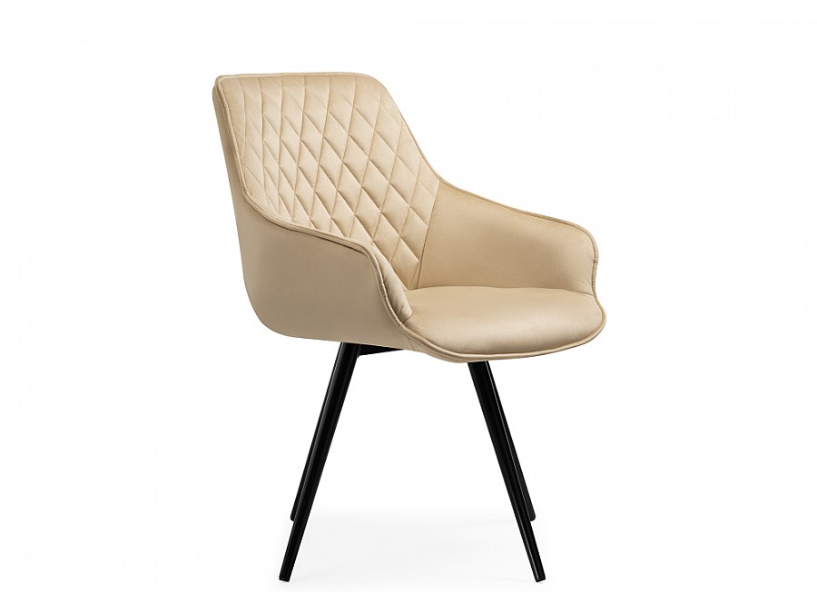 Стул на металлокаркасе Эгел бежевый / черный глянец