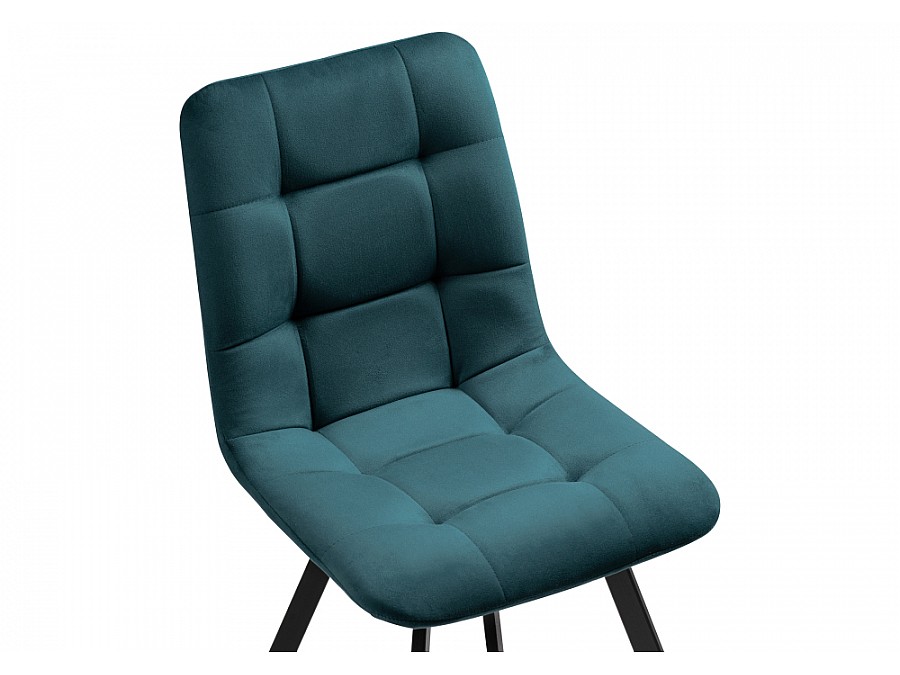 Стул на металлокаркасе Чилли морская волна / черный каркас