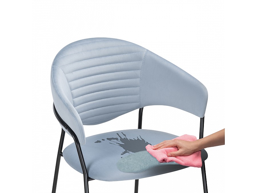 Стул на металлокаркасе Рансол голубой /черный глянец