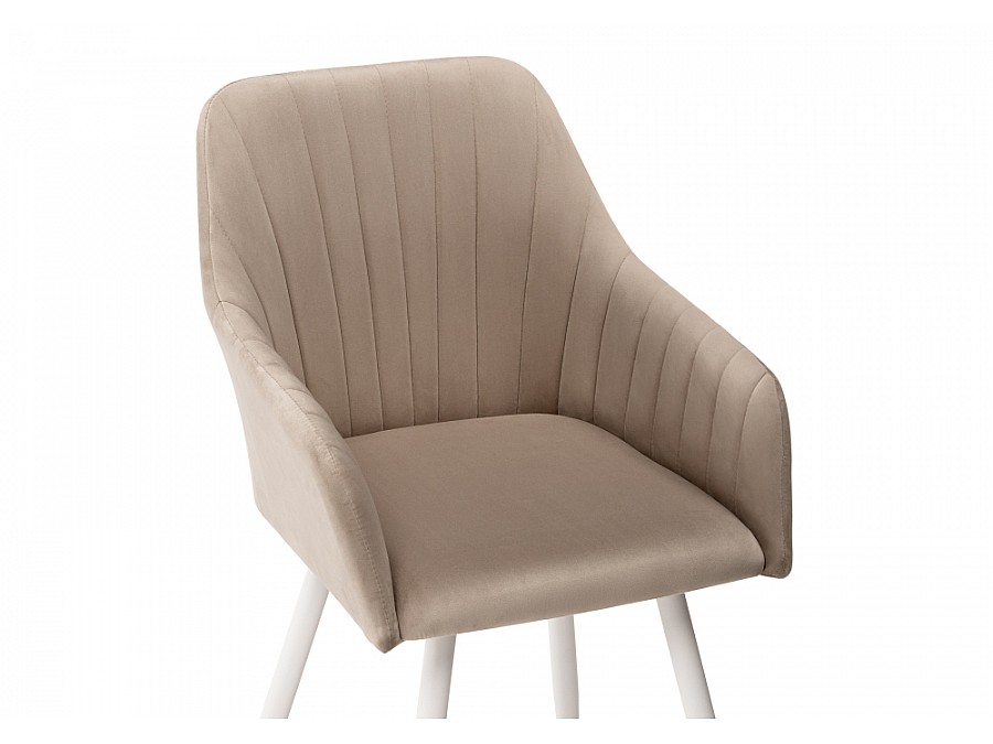 Стул на металлокаркасе Слэм крутящееся бежевое / белое