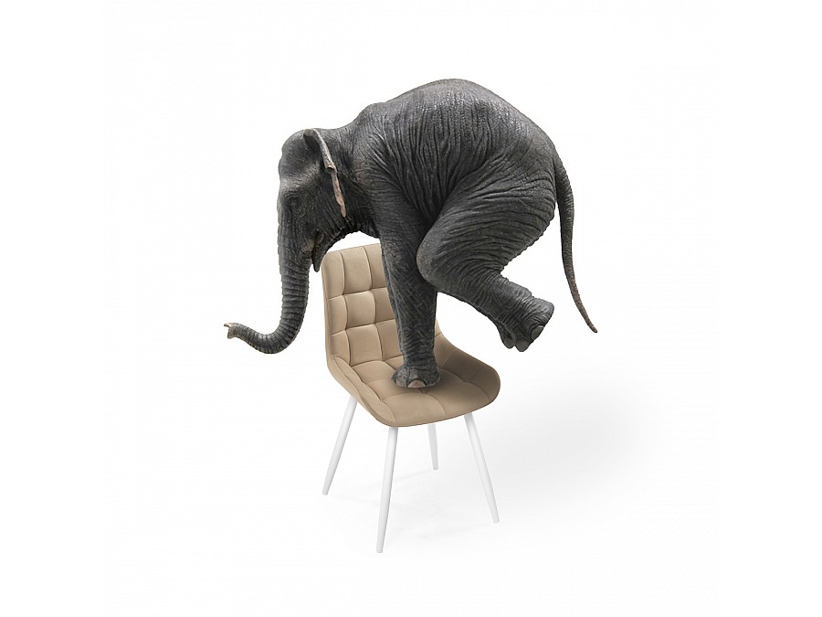 Стул на металлокаркасе Челси крутящийся бежевый / белый