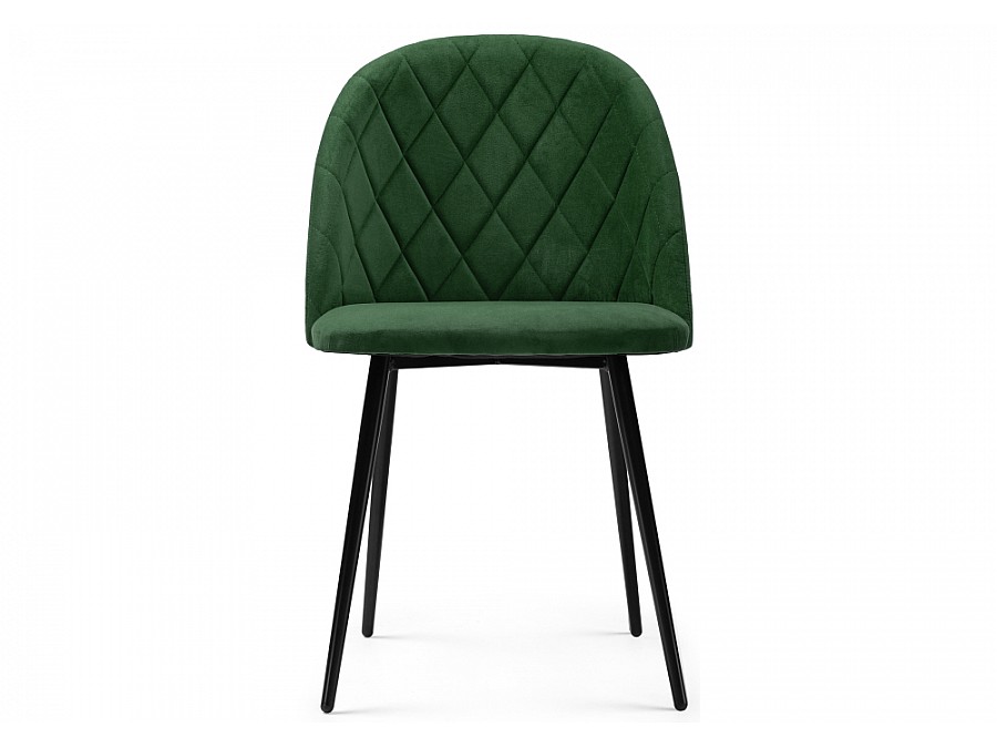 Стул на металлокаркасе Зест темно-зеленый / черный глянец