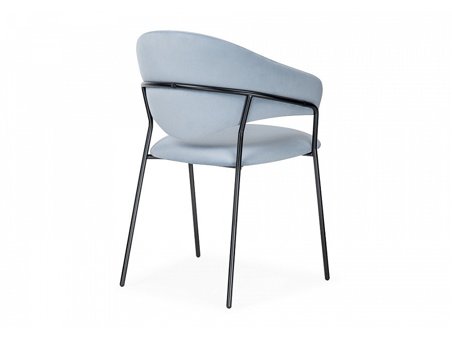 Стул на металлокаркасе Рансол голубой /черный глянец