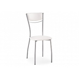 Стул на металлокаркасе Goki с мягкой спинкой белый полимер / светлый мусс