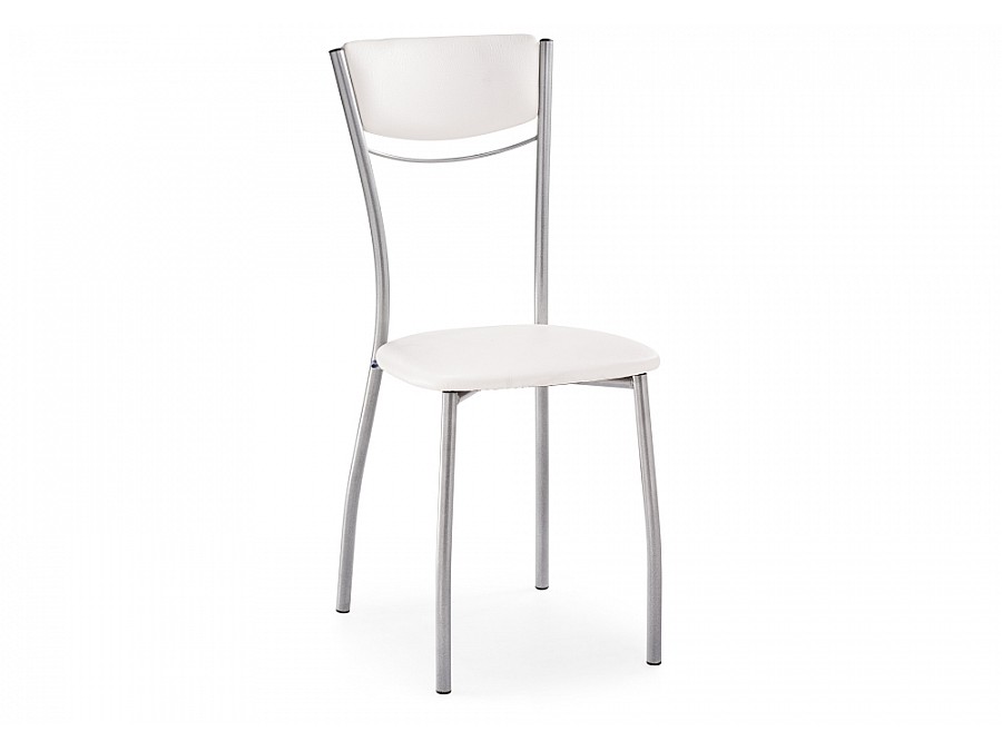 Стул на металлокаркасе Goki с мягкой спинкой белый полимер / светлый мусс