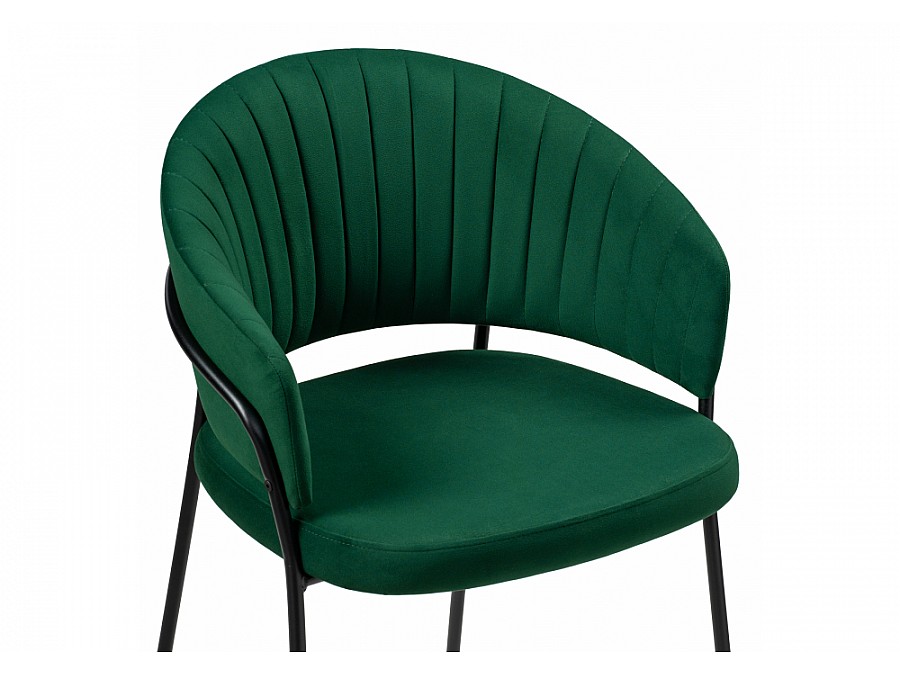 Стул на металлокаркасе Лео изумрудный / черный