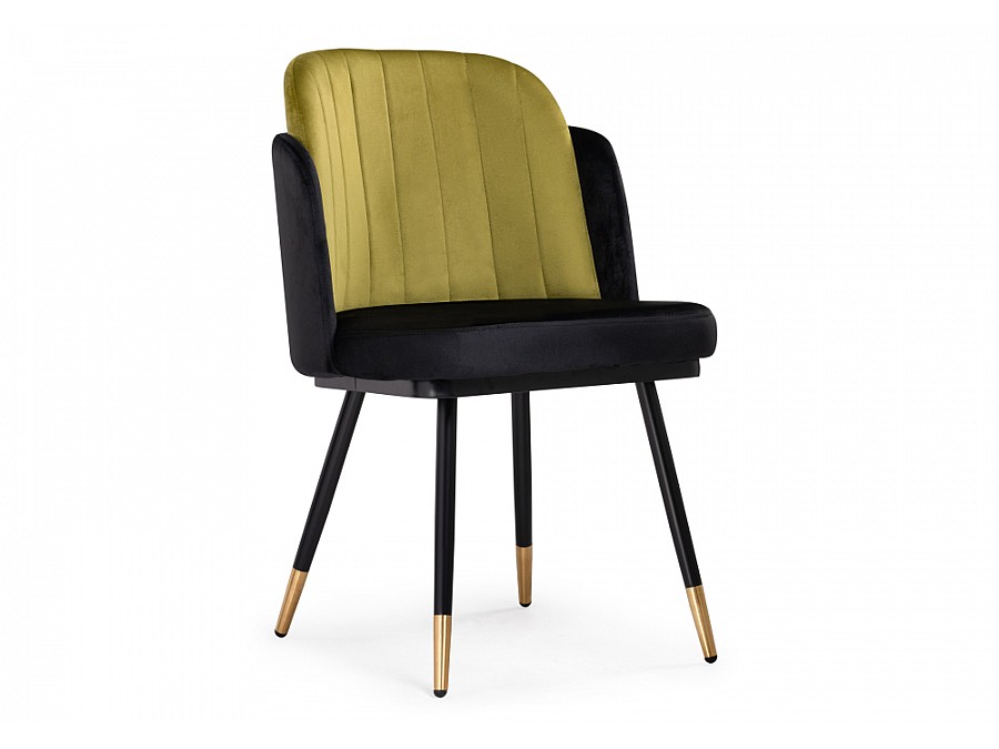 Стул на металлокаркасе Penelopa black / hakki / black / gold