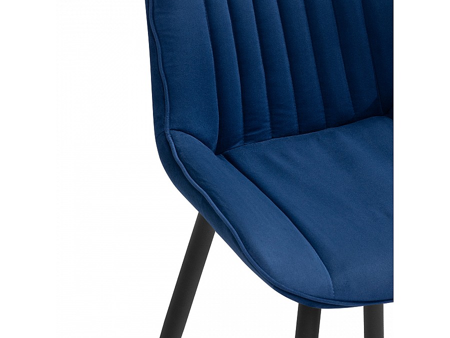 Стул на металлокаркасе Седа велюр синий / черный