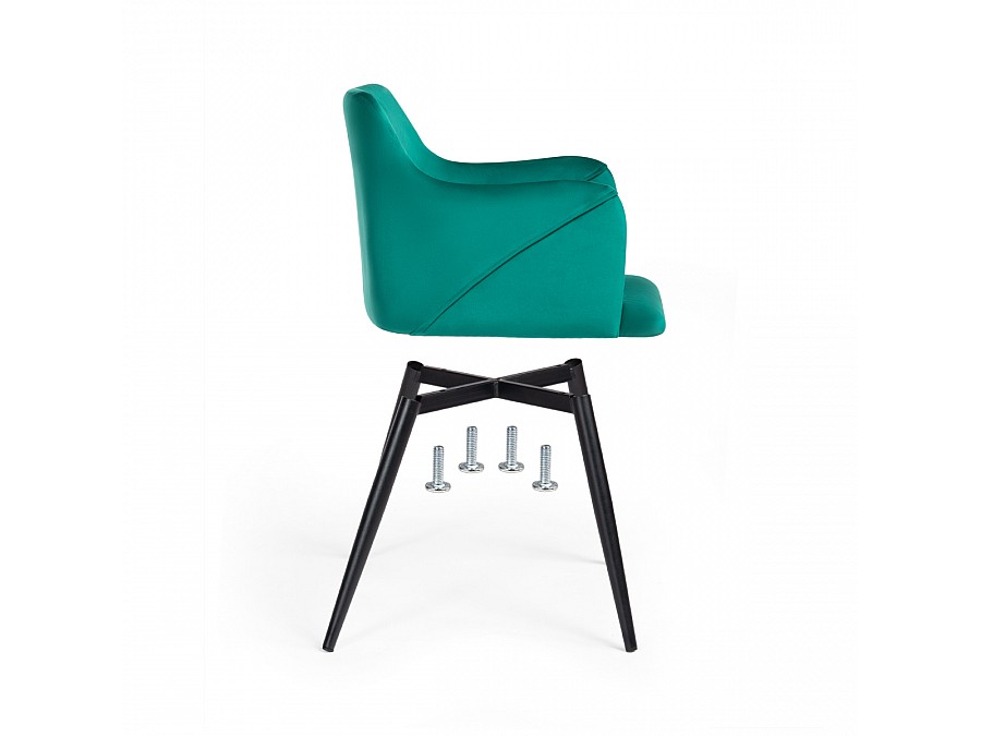 Стул на металлокаркасе Эджелл зеленый / черный