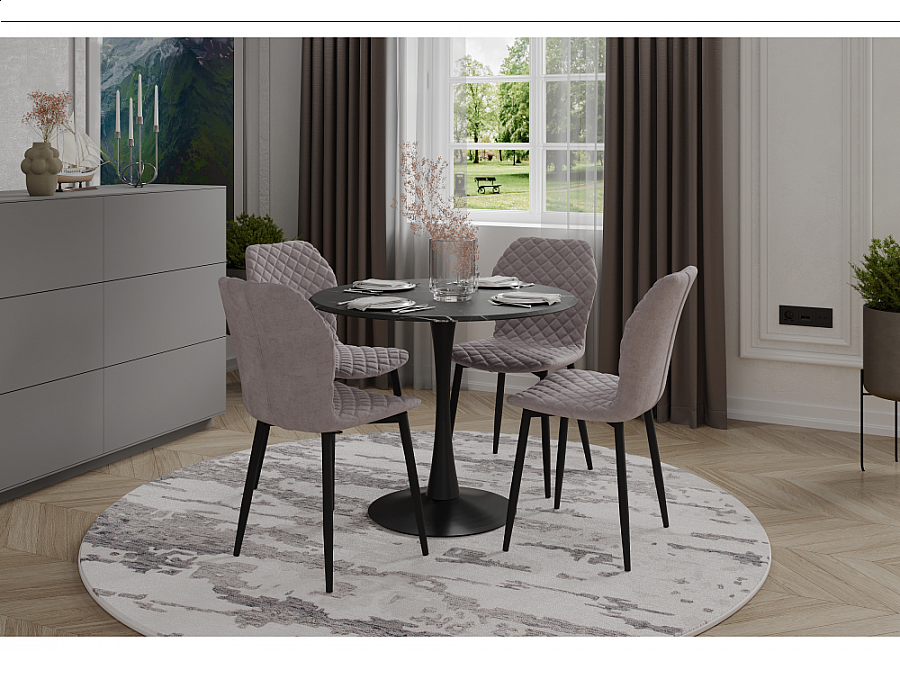 Стул на металлокаркасе Софи латте / черный