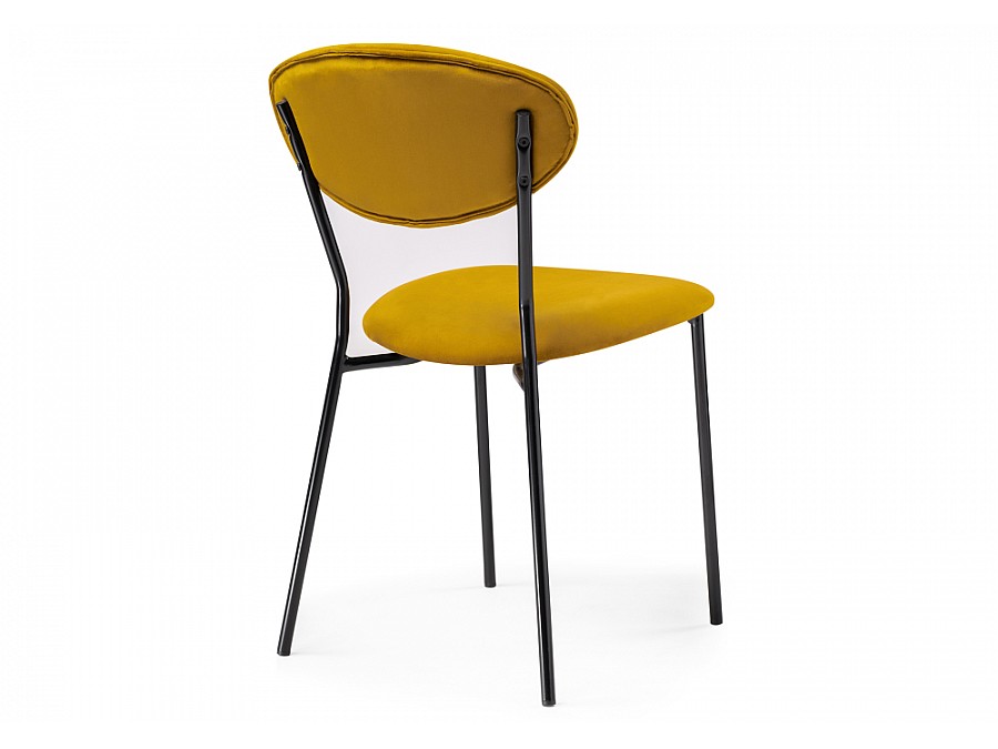 Стул на металлокаркасе Корсе желтый / черный глянец