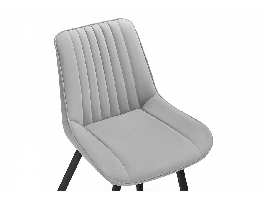 Стул на металлокаркасе Седа крутящийся велюр светло-серый  / черный