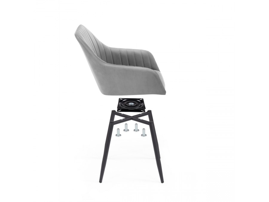 Стул на металлокаркасе Слэм крутящееся темно-серое / черное