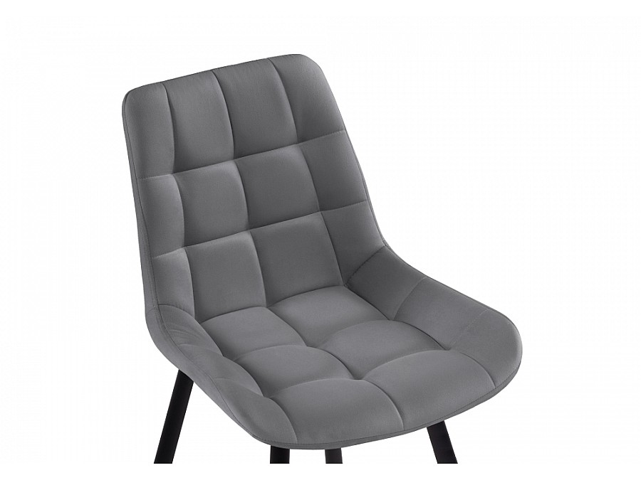 Стул на металлокаркасе Челси велюр темно-серый / черный