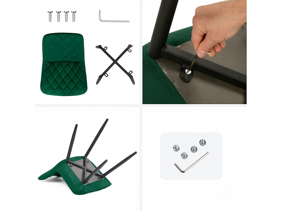 Стул на металлокаркасе Баодин Б/К зеленый / черный