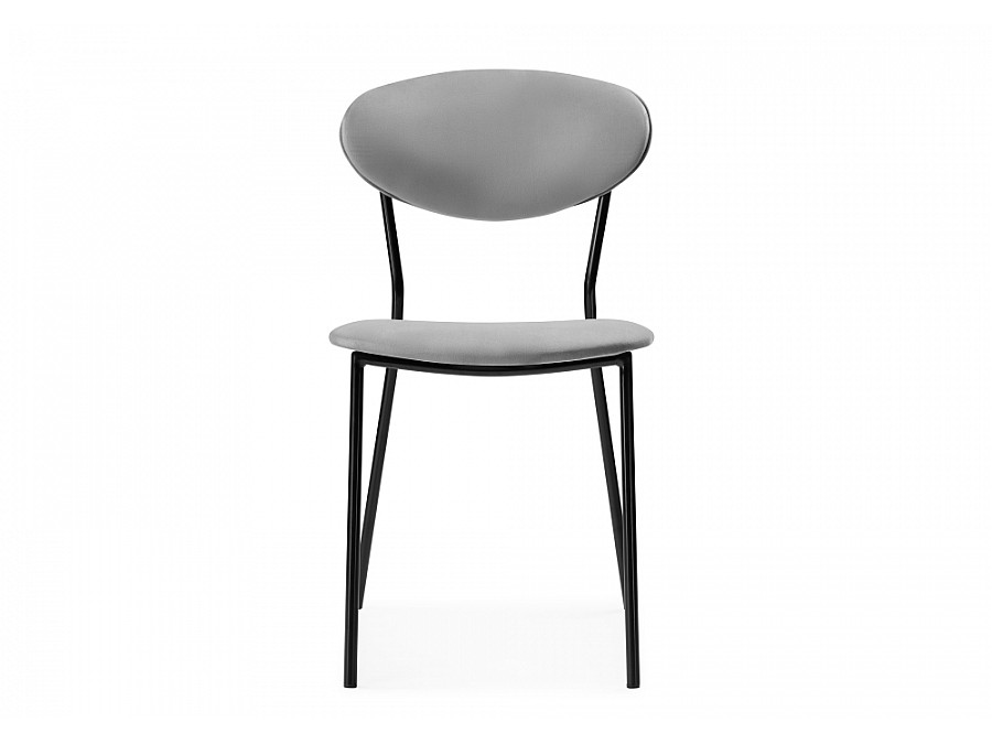 Стул на металлокаркасе Корсе светло-серый/ черный глянец