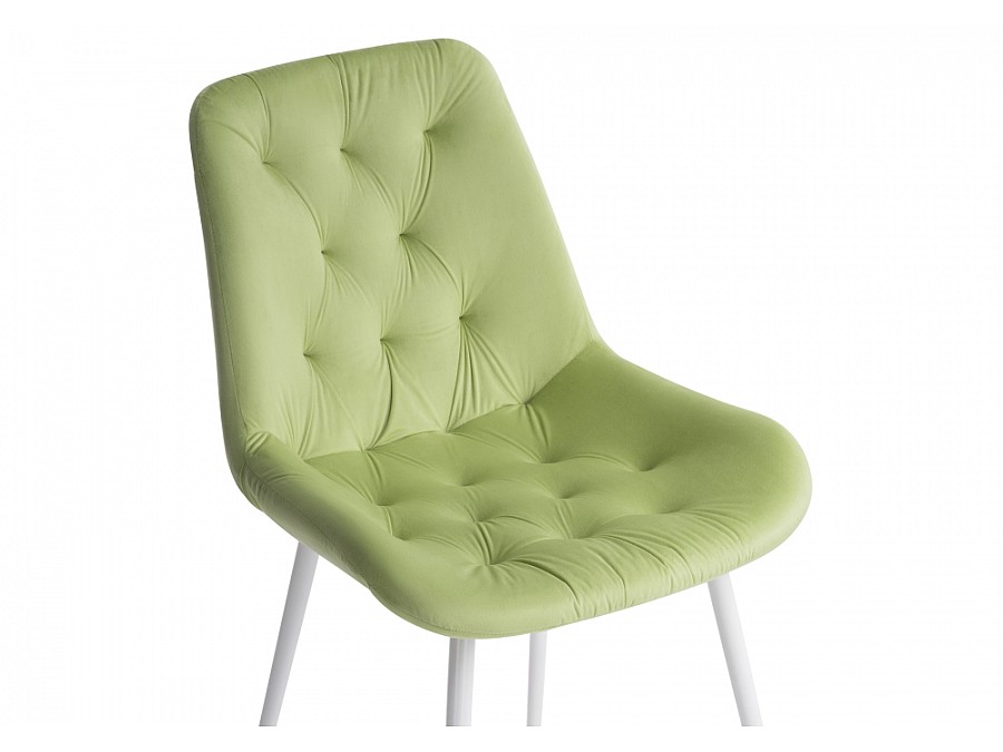 Стул на металлокаркасе Гояр confetti green / белый глянец