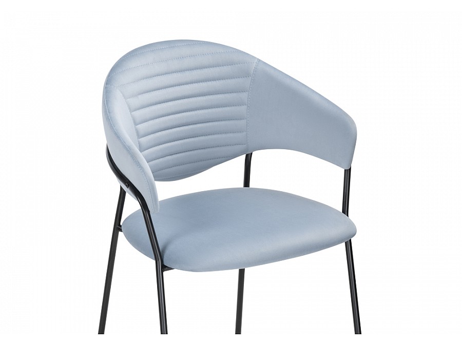 Стул на металлокаркасе Рансол голубой /черный глянец