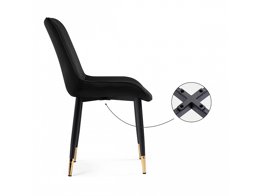 Стул на металлокаркасе Seda 1 black / gold / black