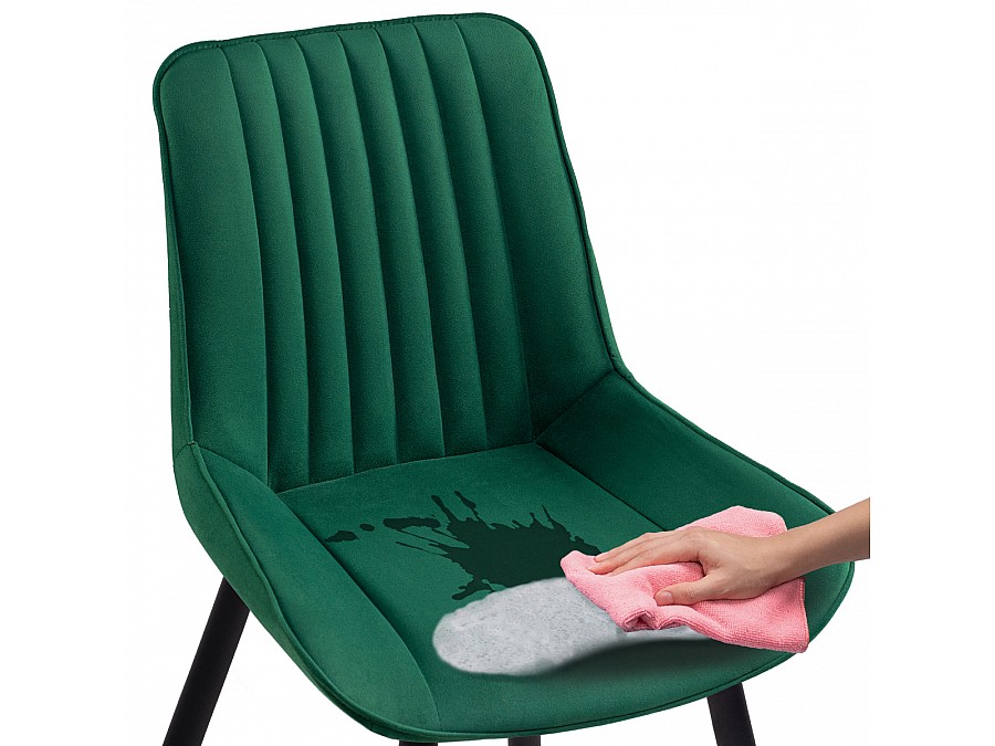 Стул на металлокаркасе Седа велюр зеленый / черный