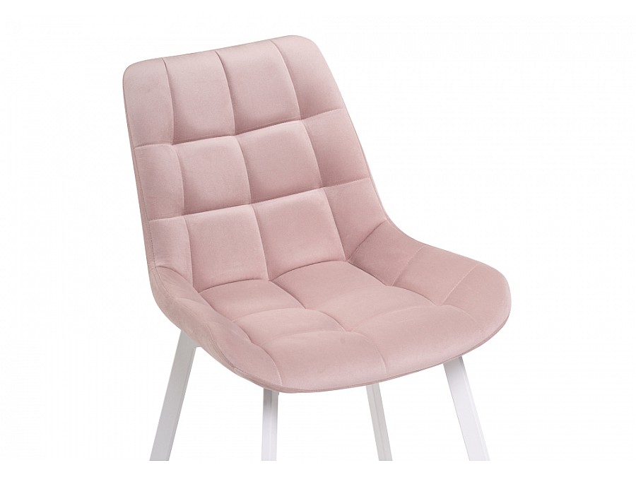 Стул на металлокаркасе Челси розовый / белый