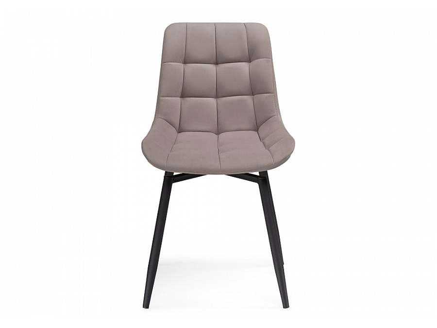 Стул на металлокаркасе Челси крутящийся велюр латте / черный