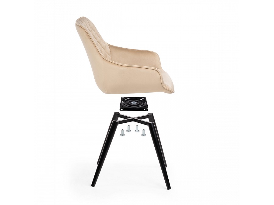 Стул на металлокаркасе Эгел бежевый / черный глянец