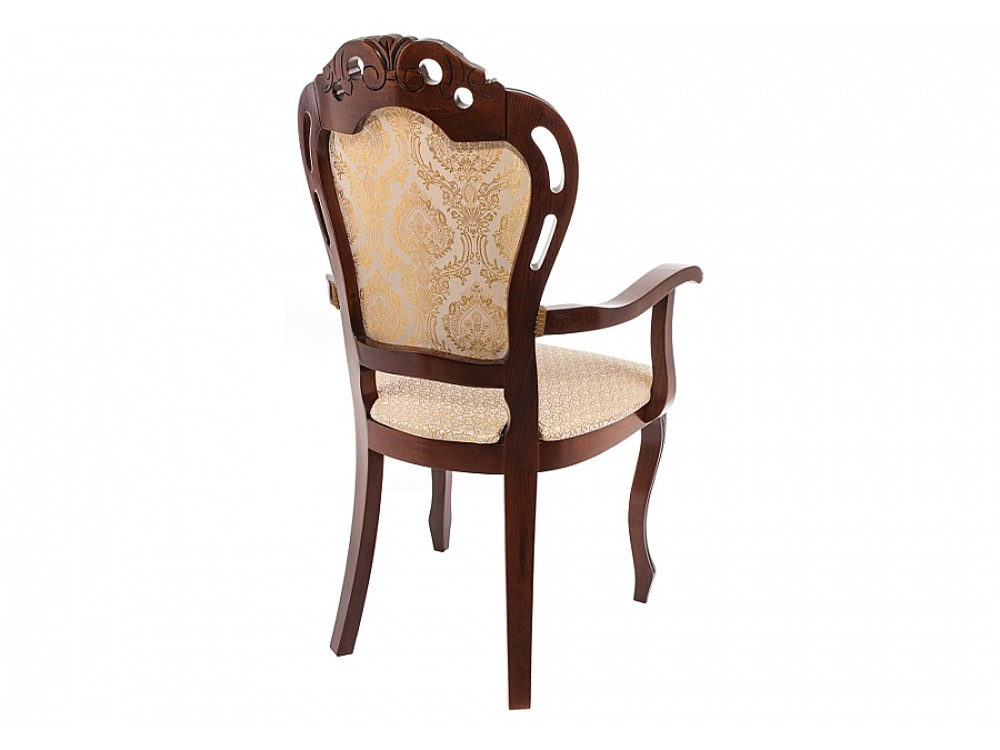 Стул деревянный Bronte вишня с патиной /  бежевый