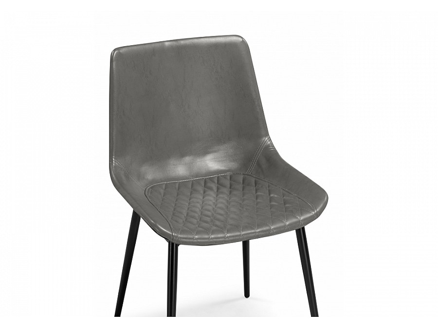 Алеида серая экокожа / черный глянец