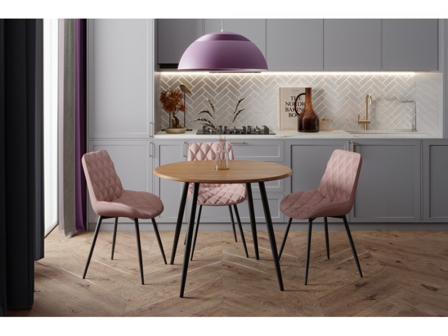 Стул на металлокаркасе Баодин Б/К розовый / черный