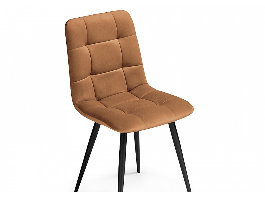 Стул на металлокаркасе Чилли велюр кирпичный / черный