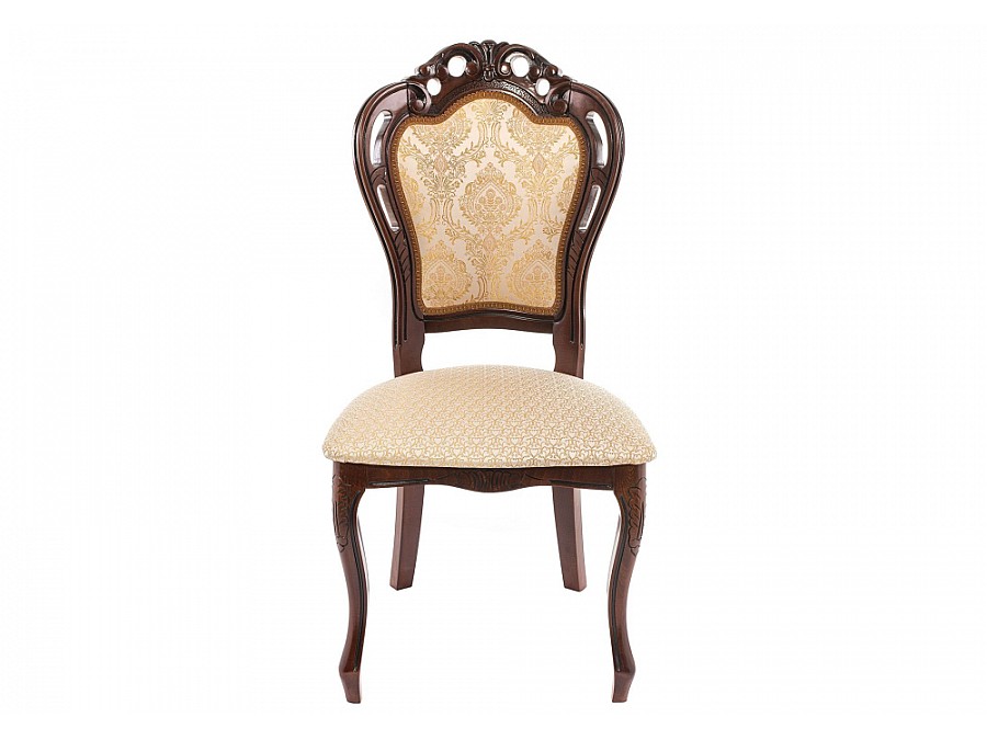 Стул деревянный Bronte вишня с патиной /  бежевый