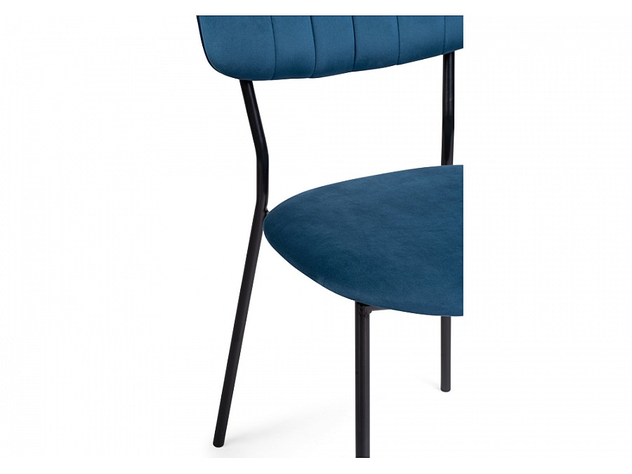 Стул на металлокаркасе Фиер морской / черный глянец