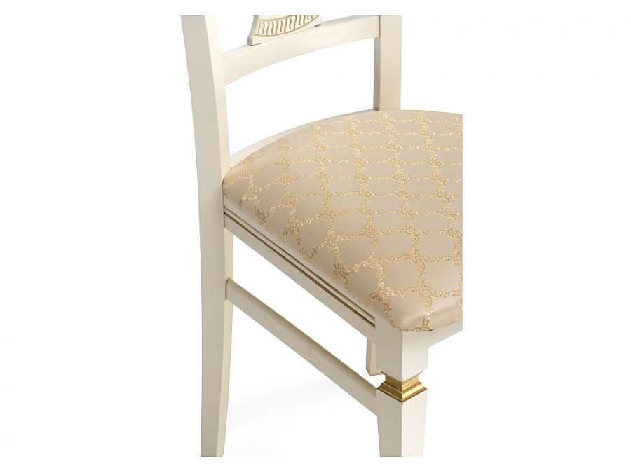 Стул деревянный Флавиан слоновая кость / золото