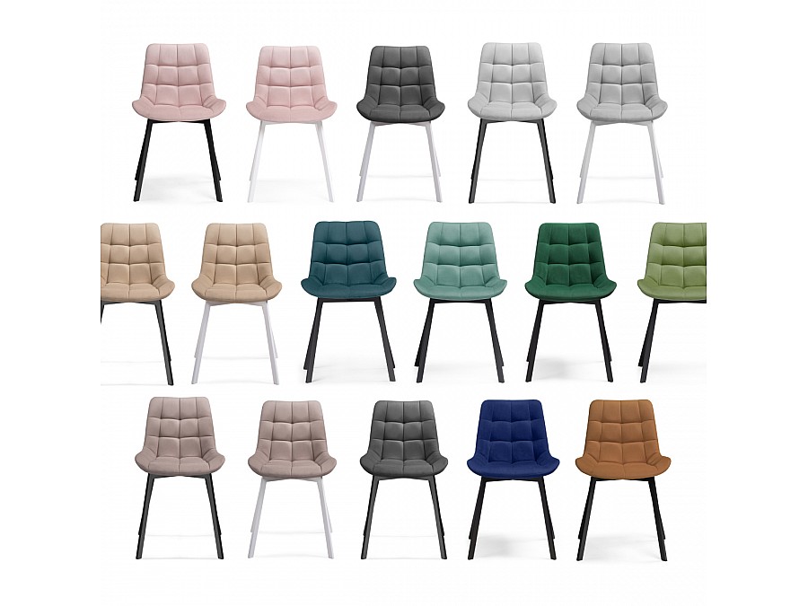 Стул на металлокаркасе Челси морская волна / черный