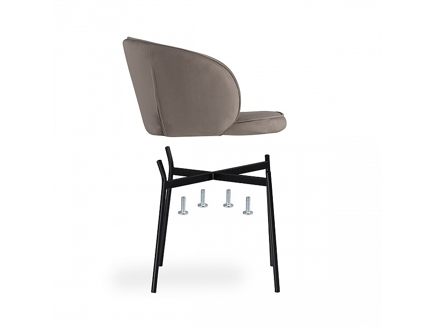 Стул на металлокаркасе Нейл дымчатый / черный