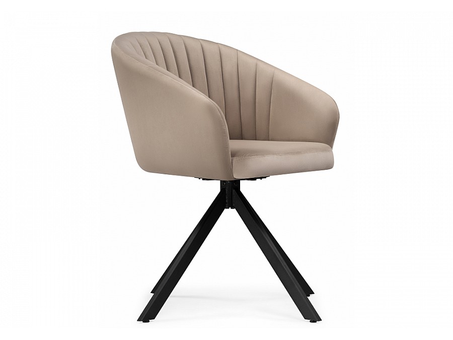 Стул на металлокаркасе Корсо крутящиеся бежевое / черное