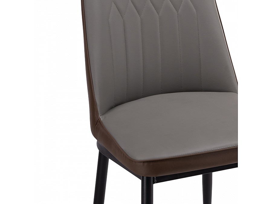 Стул на металлокаркасе Flor gray / brown / black