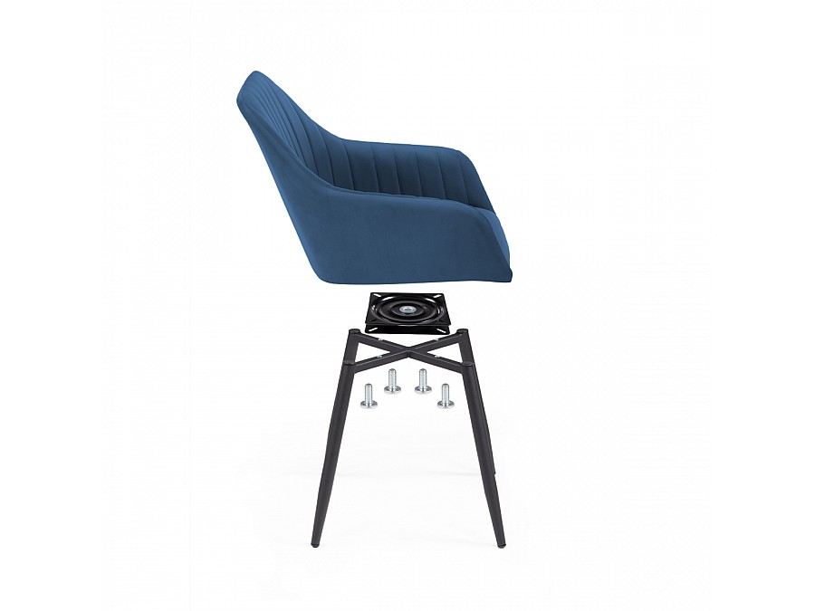 Стул на металлокаркасе Слэм крутящееся синее / черное