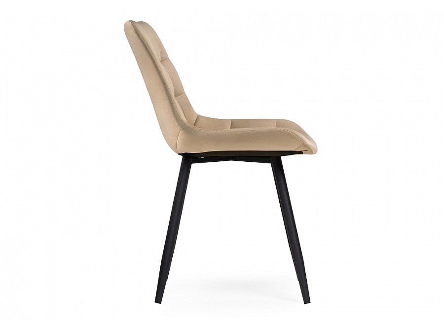 Стул на металлокаркасе Челси велюр бежевый / черный