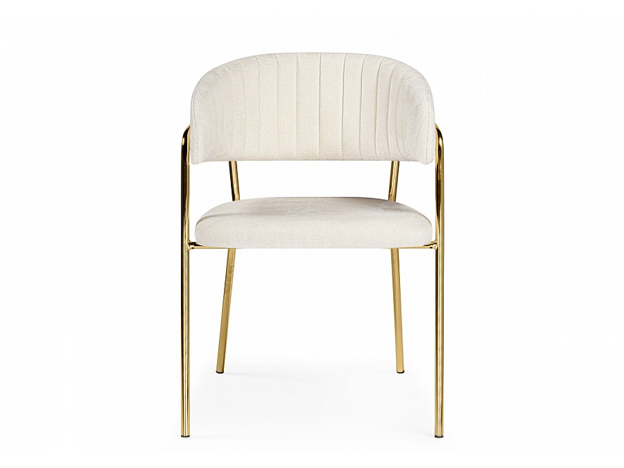 Kamelia белый / ткань золотые ножки