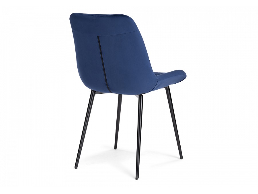 Стул на металлокаркасе Гояр темно-синий / черный глянец