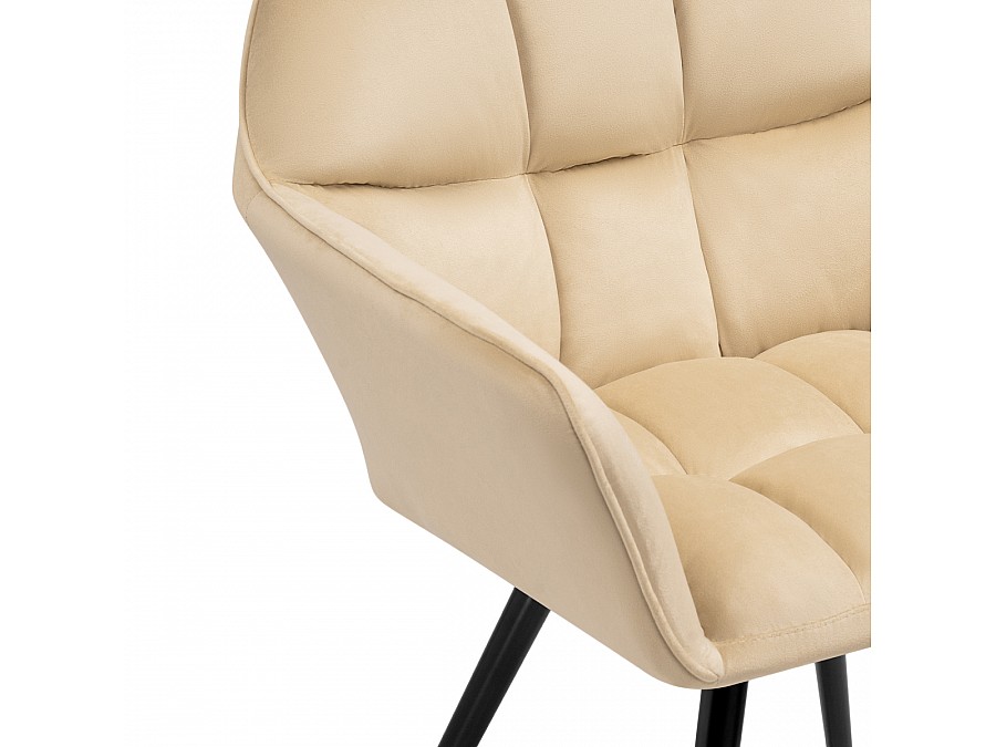 Стул на металлокаркасе Ямес бежевый / черный глянец