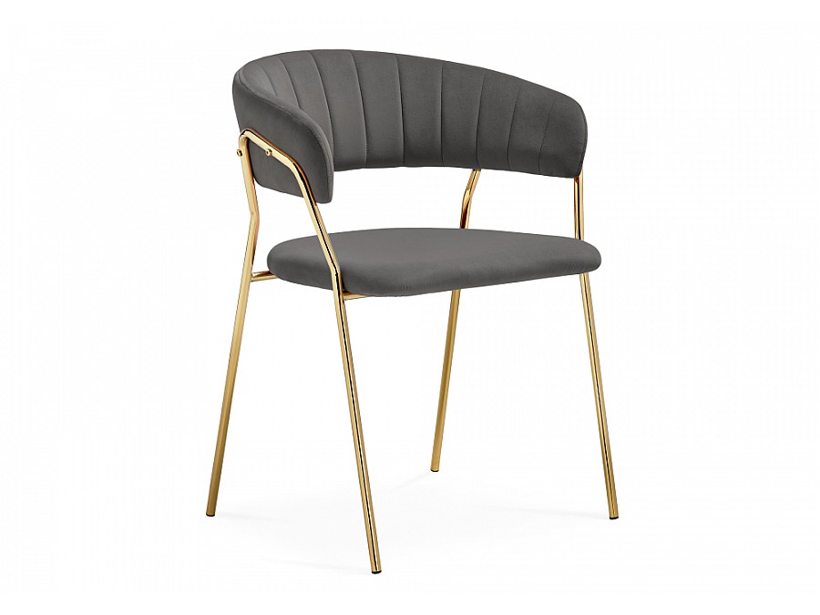 Стул на металлокаркасе Kamelia 1 dark gray / gold