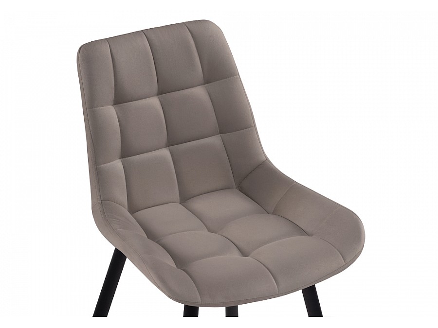 Стул на металлокаркасе Челси велюр латте / черный